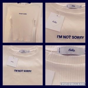 🤍NEWwTags 🤍I’m not sorry 🤍Long sleeve ribbed white shirt